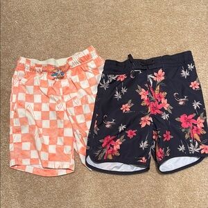 Kids Floral and Checkered Shorts Set